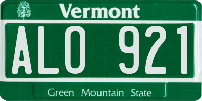 VT license plate ALO921