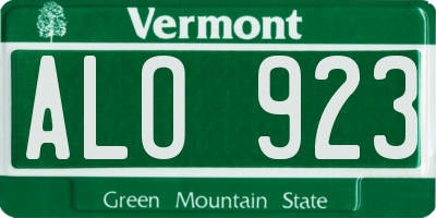 VT license plate ALO923