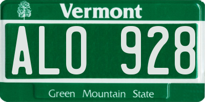VT license plate ALO928