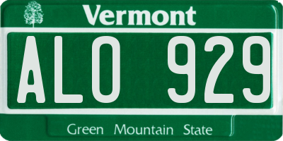 VT license plate ALO929