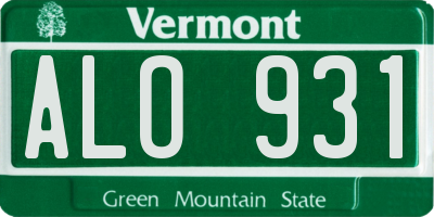 VT license plate ALO931