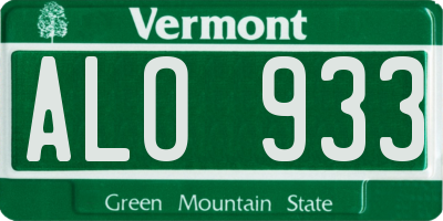 VT license plate ALO933