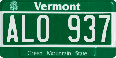 VT license plate ALO937