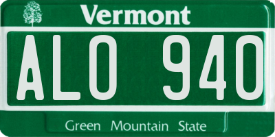 VT license plate ALO940