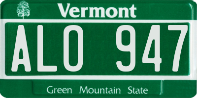 VT license plate ALO947