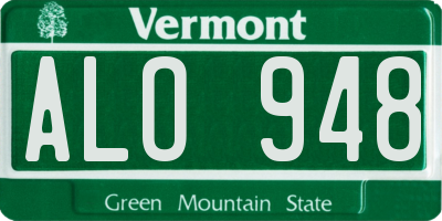 VT license plate ALO948