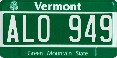VT license plate ALO949