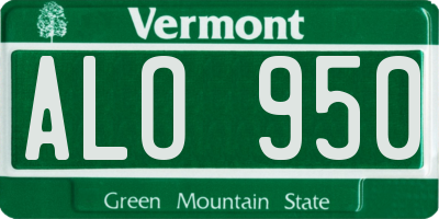 VT license plate ALO950
