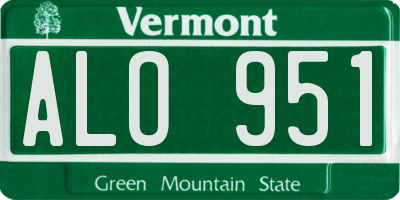 VT license plate ALO951