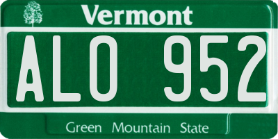 VT license plate ALO952