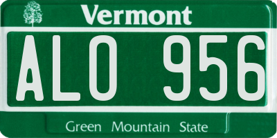 VT license plate ALO956
