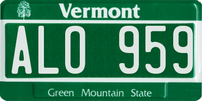 VT license plate ALO959