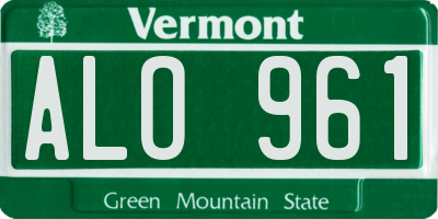 VT license plate ALO961