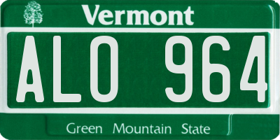 VT license plate ALO964