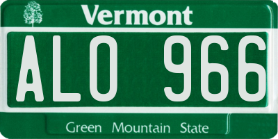 VT license plate ALO966