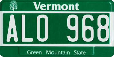 VT license plate ALO968
