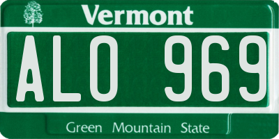 VT license plate ALO969