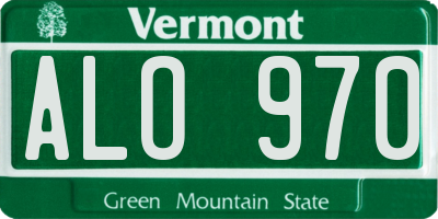 VT license plate ALO970