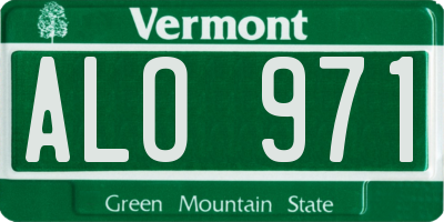 VT license plate ALO971