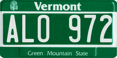 VT license plate ALO972