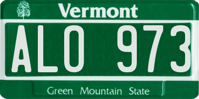 VT license plate ALO973