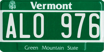 VT license plate ALO976