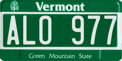 VT license plate ALO977