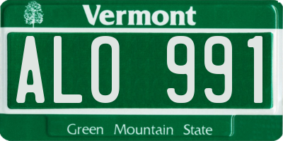 VT license plate ALO991