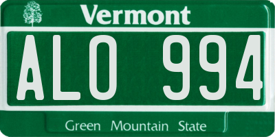VT license plate ALO994