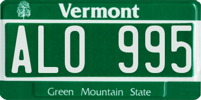 VT license plate ALO995
