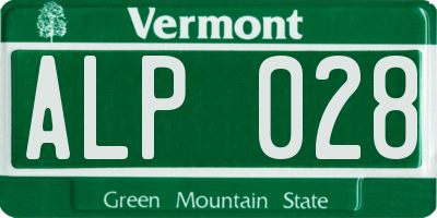 VT license plate ALP028