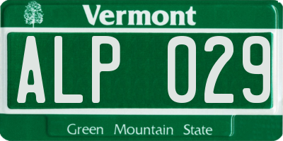 VT license plate ALP029