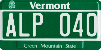 VT license plate ALP040