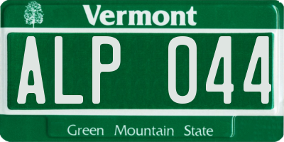 VT license plate ALP044