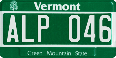 VT license plate ALP046