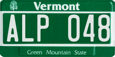 VT license plate ALP048
