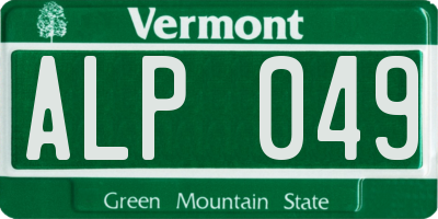 VT license plate ALP049