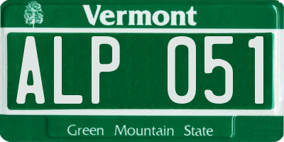 VT license plate ALP051