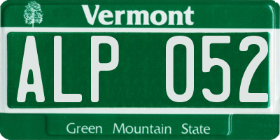 VT license plate ALP052