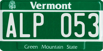 VT license plate ALP053