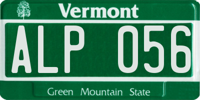 VT license plate ALP056