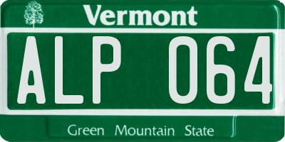 VT license plate ALP064