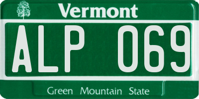 VT license plate ALP069