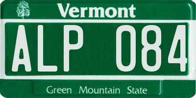 VT license plate ALP084