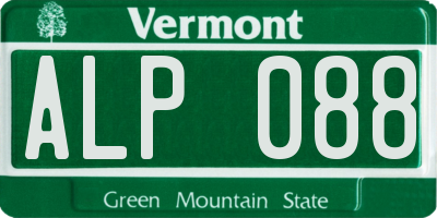 VT license plate ALP088