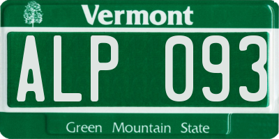 VT license plate ALP093