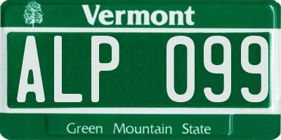 VT license plate ALP099