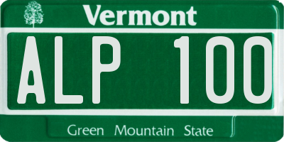 VT license plate ALP100