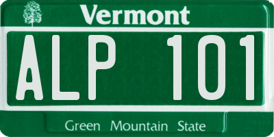 VT license plate ALP101