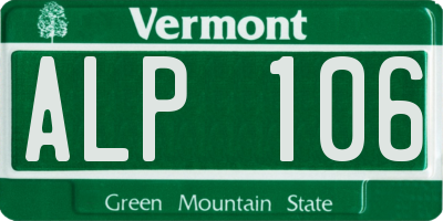 VT license plate ALP106
